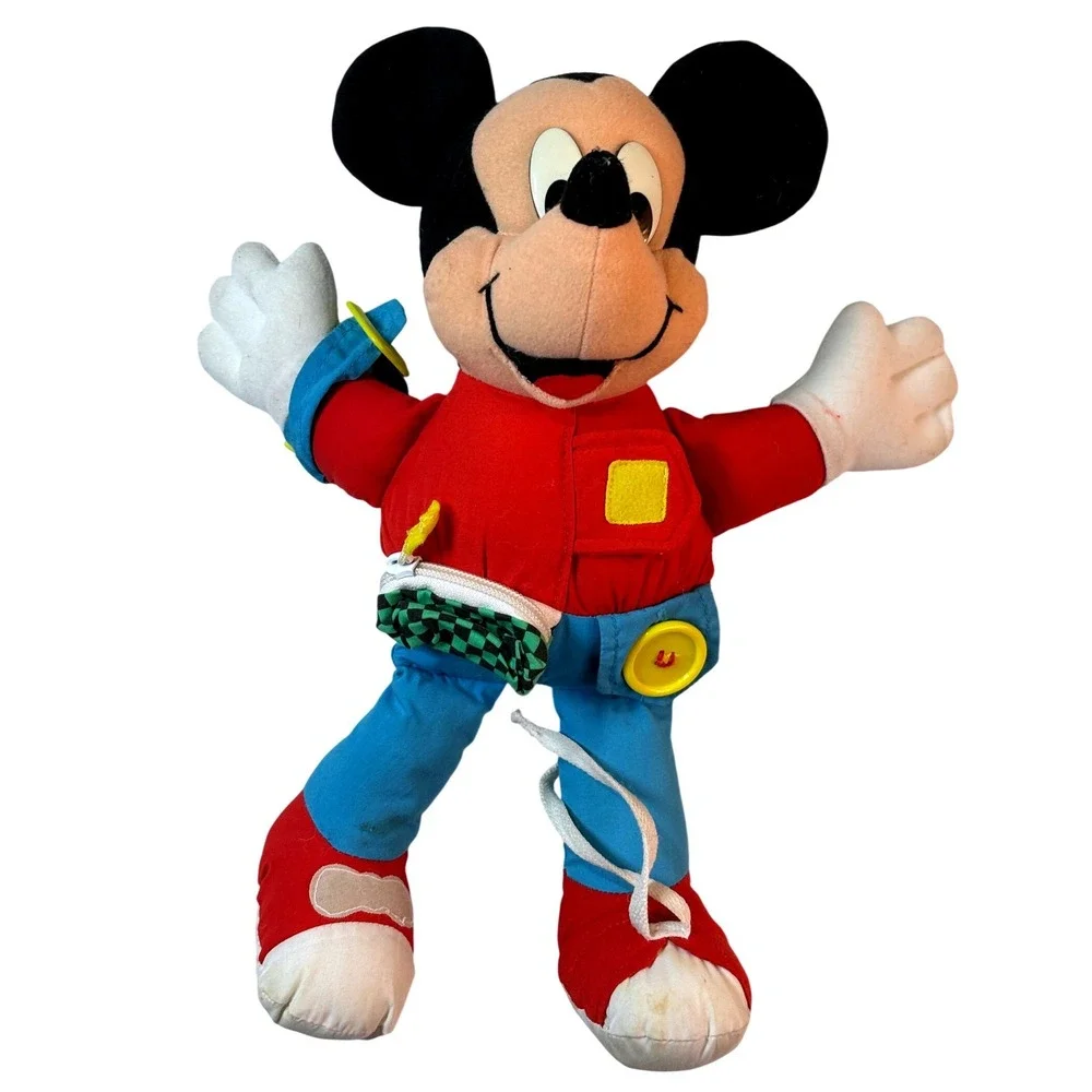 Vintage Disney Mickey Mouse Dress Up Learning Plush Toy
